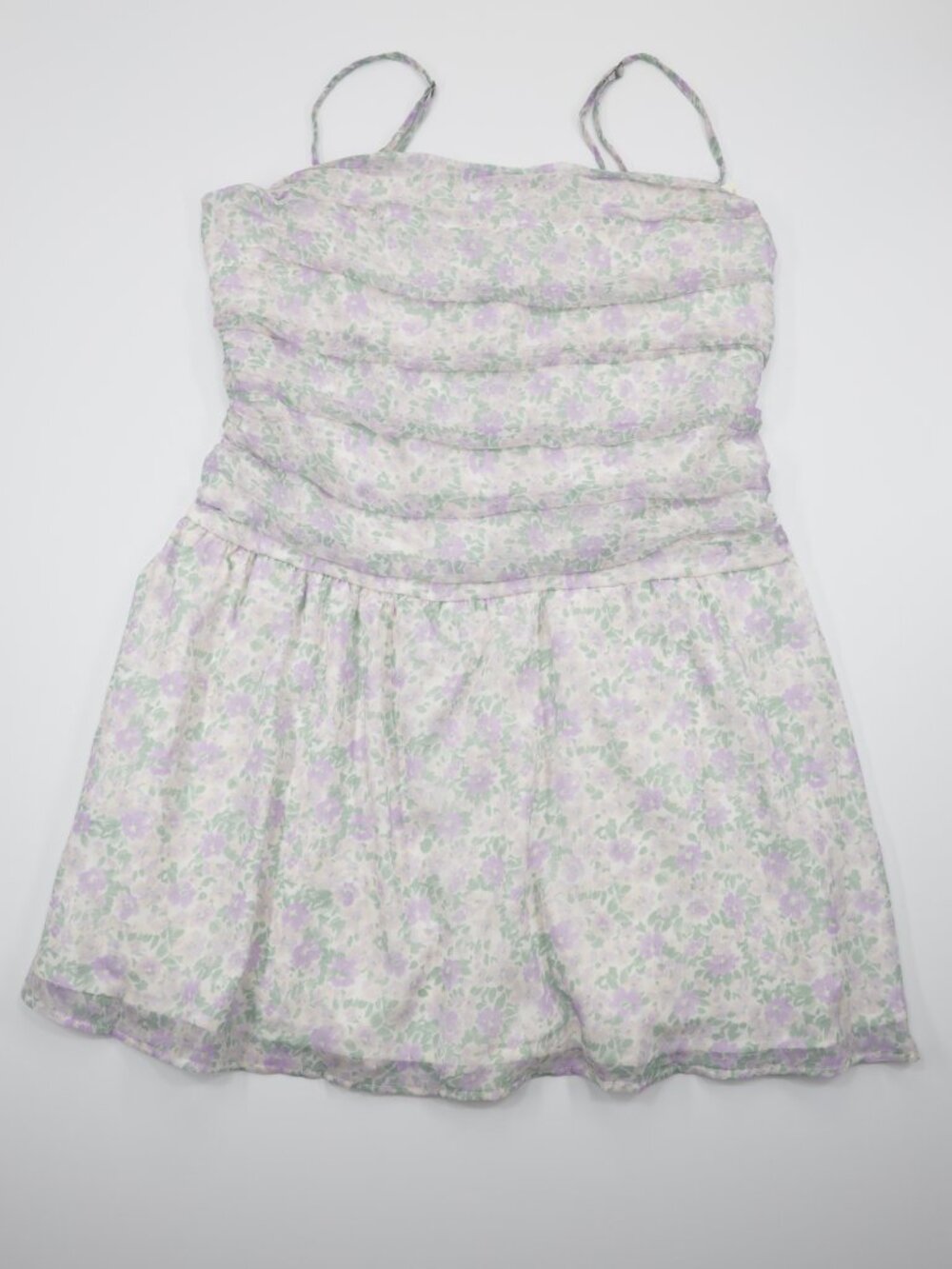 Hollister Women's Floral Adjustable Strap Chiffon Skort Dress White Size XL